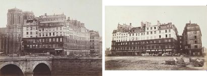 PARIS, C. 1860. Vue de la maison la Belle Jardinière sur l'île de la Cité avant sa...