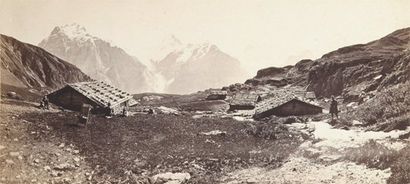 BRAUN & DORNACH. Vue panoramique des Alpes, c. 1880. Tirage albuminé, monté sur carton...