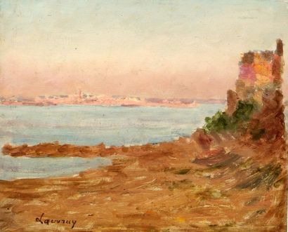Abel LAUVRAY (1870-1950). Taormina (Sicile), vers 1905. Huile sur toile, signée en...