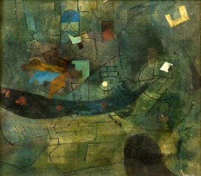 Lucien BEYER (1908-1983). Vierges pensées. Huile sur toile, signée en bas vers la...