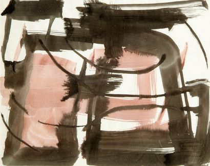 Georges VINCE (1913-1991). Composition. Aquarelle. Signée au dos. 32 x 44 cm 