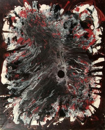 Fernand SCHLEGEL (1920-2002). Les bouches de l'enfer Acrylique sur toile. Signée...