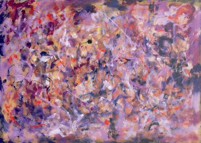 Robert LAPOUJADE (1921-1993). Composition abstraite. Huile sur toile. Circa 1980...