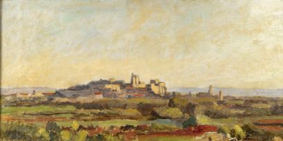 Abel LAUVRAY (1870-1950). Avignon vu de Villeneuve. Huile sur toile, signée en bas...