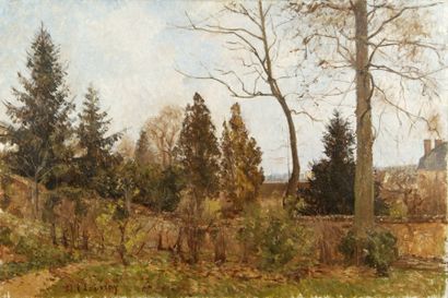 Abel LAUVRAY (1870-1950). Paysage d'automne. Huile sur toile, signée en bas vers...