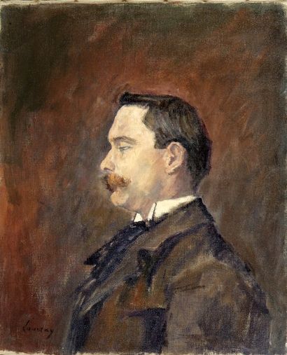 Abel LAUVRAY (1870-1950). Portrait. Huile sur toile, signée en bas à gauche. 46,5...
