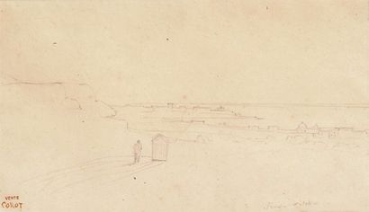 Jean-Baptiste-Camille COROT (1796-1875) Ischia Dessin au crayon noir. Porte le cachet...