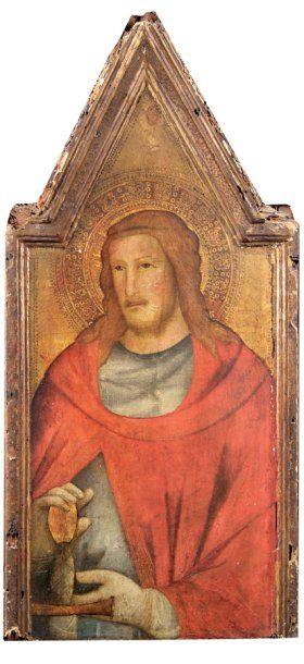 Agnolo GADDI (Actif vers 1390-96) Saint Julien Panneau latéral de retable rectangulaire,...