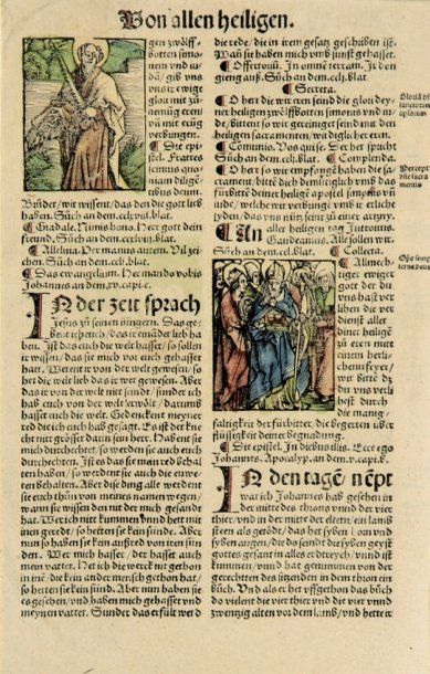 Hans Schäufelein (ca. 1480-1540). Planche pour le Plenarium (Bâle, 1518). Illustré...