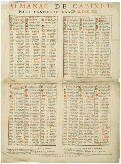 null typograpHie. Almanach de Cabinet pour l'année de grâce MDCCXICX. (1719). A Lyon,...