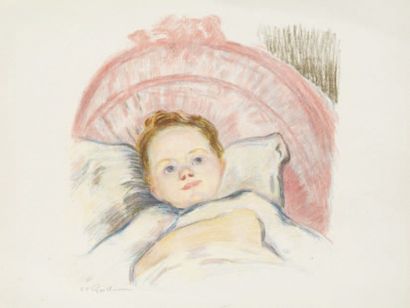 Armand GUILLAUMIN (1841-1927) Portrait de Marguerite, ou Tête d'enfant. 1897. Lithographie.... Gazette Drouot