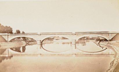 Auguste-Hippolyte COLLARD (1812-1895) Ligne d'Esternay à Romilly - Pont sur la Seine,...