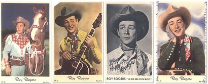 OLD WEST ET WESTERN Lot de quatre cartes postales Roy Rogers Années 1940. De son...