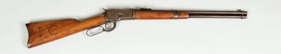 null Carabine de selle Winchester, modèle 1892 calibre .44 WCF. Canon rond. Bloc...