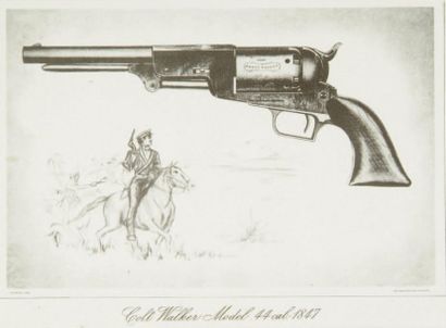 null Ensemble de quatre gravures Colt, encadrées. Colt Army Calibre 44. 1860 - Colt...