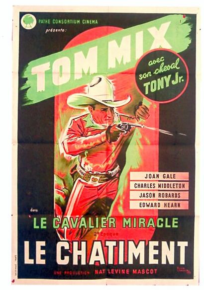 null Affiche de cinéma Tom Mix dans le Cavalier Miracle, Pathé Consortium Cinéma...