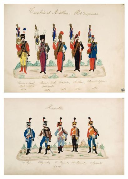 null Costumes de l'armée française depuis la formation des régiments jusqu'à ce jour...