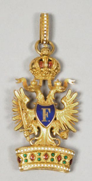 AUTRICHE Ordre de la Couronne de Fer, créé en 1805 et modifié en 1816 Insigne de...