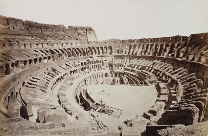 null Italie, 19e siècle. Rome (Panorama, Forum, temple de minerve, Colisée, colonne...