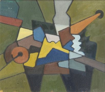 Jack HENGAERTNER (1907-1979) Composition abstraite, 1971 Huile sur isorel. Signée...