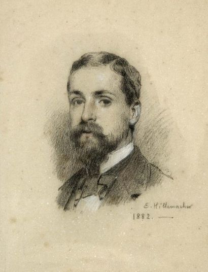 Eugène Ernest HILLEMACHER (1818-1887) Docteur Paul Auge Geffrier, 1882 Dessin au...