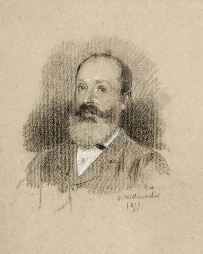 Eugène Ernest HILLEMACHER (1818-1887) Portrait d'homme (Alexandre Geffrier), 1877...