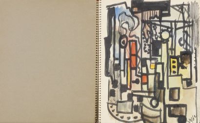 Henry ILHE (1925-1982) Carnet de croquis contenant onze dessins, 1962 Feutre et aquarelle....