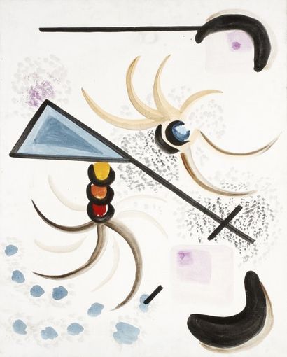 Henry ILHE (1925-1982) Composition abstraite Huile sur toile. 65 x 81 cm.