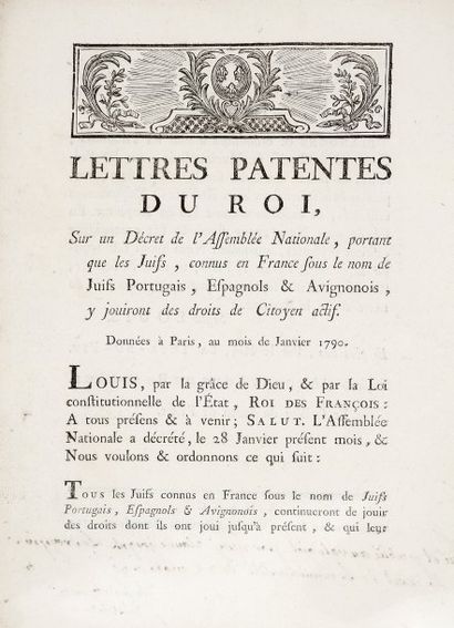 null RÉVOLUTION - Lettres patentes du Roi, sur un décret de l'Assemblée Nationale...