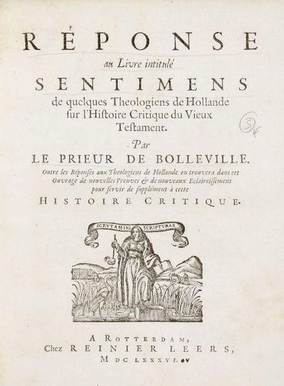 [SIMON R.] - Réponse au Livre intitulé Sentimens de quelques Théologiens de Hollande...