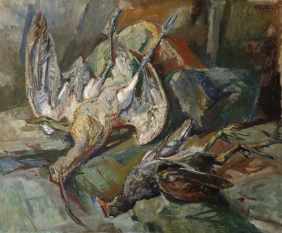 Henri EPSTEIN (1892-1944) Nature morte au gibier d'eau Huile sur toile, signée en...