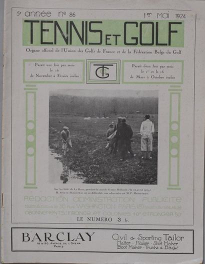 null Revue "TENNIS et GOLF". 18 numéros, dont 4 de 1924, 4 de 1925, 1 de 1951 et...