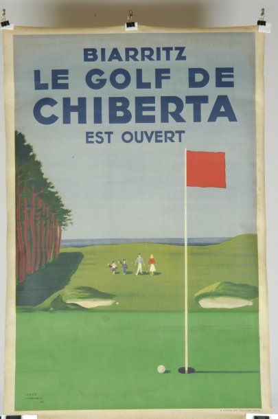 Jack MAXWELL (XXème siècle) "Le golf de CHIBERTA est ouvert".Affiche signée et datée...