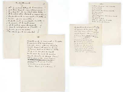 Jacques PRÉVERT Les Feuilles mortes, [1946]. MANUSCRIT autographe ; 4 feuillets écrits...