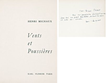Henri MICHAUX Vents et Poussières (Galerie Karl Flinker, Paris, 1962). In-8 carré,...