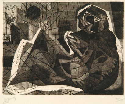 Henri-Georges Adam(1904-1967) La Danaé. 1947. Burin. 340 x 263. Parfaite épreuve...