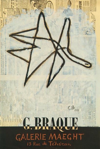 Georges Braque (1882-1963) (d'après) Affiche pour l'exposition « Braque » à la Galerie...
