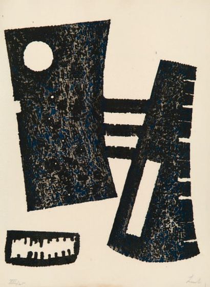 Berto Lardera (italien, 1911-1989) Triptyque. Vers 1960. Gravure sur plaques de fer...