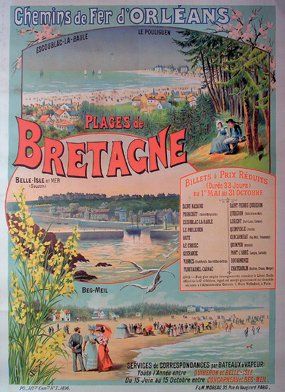 Fraipont Plages de Bretagne, 75 x 105,5, imp. F. & M. Moreau, beg.