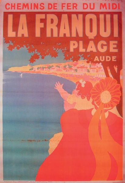 N.S. La Franqui plage, 75 x 110,publ. O. Beauchamp, abeg (taches).