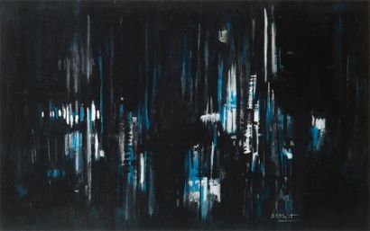 null Bernard BYGODT (1939-2004) Composition abstraite, 1961. Gouache sur carton....
