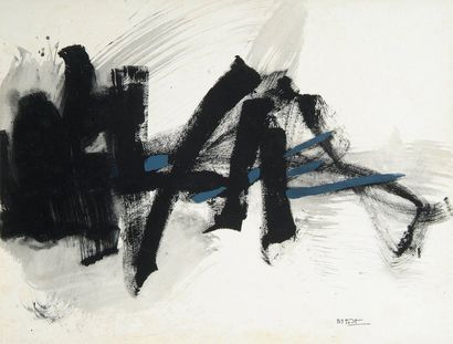 null Bernard BYGODT (1939-2004) Composition abstraite, circa 1962-1963. Aquarelle...