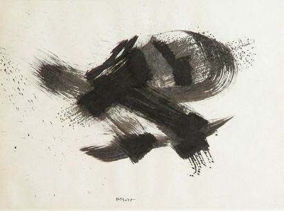 null Bernard BYGODT (1939-2004) Composition abstraite, circa 1964-1965. Encre de...