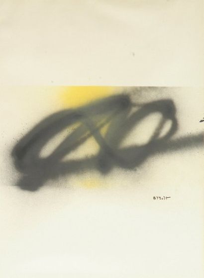 null Bernard BYGODT (1939-2004) Composition abstraite, circa 1967. Aérosol sur papier...
