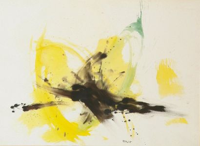 null Bernard BYGODT (1939-2004) Composition abstraite, circa 1968. Aquarelle sur...