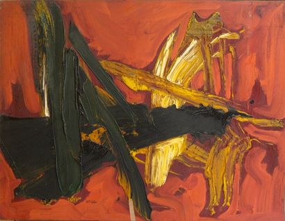 null Bernard BYGODT (1939-2004) Composition abstraite, 1965. Huile sur panneau. Signée...