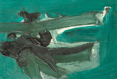 null Bernard BYGODT (1939-2004) Composition abstraite, circa 1966. Huile sur panneau....