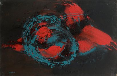 null Bernard BYGODT (1939-2004) Composition abstraite, 1967. Huile sur toile. Signée...