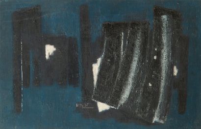 null Bernard BYGODT (1939-2004) Composition abstraite, 1962. Huile sur panneau. Signée...