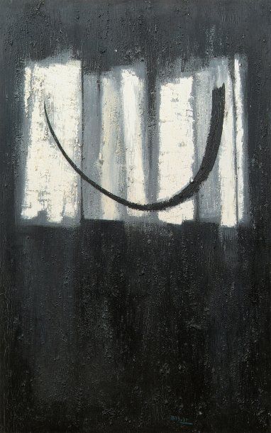 null Bernard BYGODT (1939-2004) Composition abstraite, 1963. Huile sur panneau. Signée...